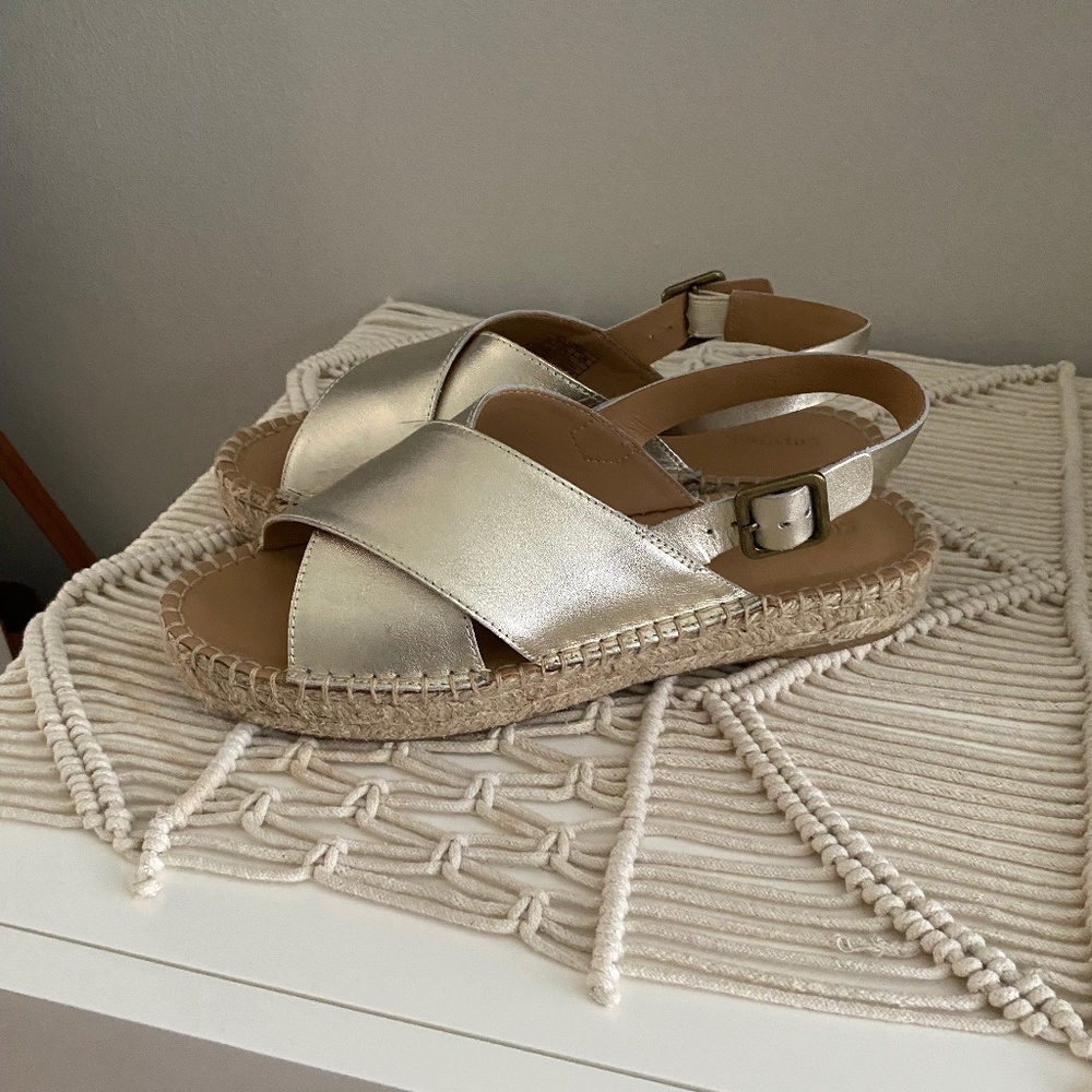 Metallic Gold Espadrille Sandal